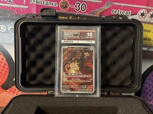 Pokémon TCG Team Rocket's Meowth 203/182 Destined Rivals Ace Gem Mint 10