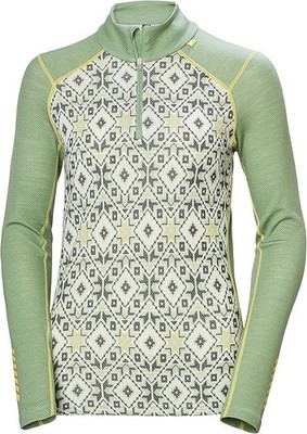 Helly Hansen Damen LIFA Merino Midweight 1/4 Zip Top / Grün / UVP 80£