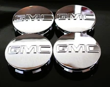 GMC Chrome 83mm/3.25" Wheel Center Hub Caps Denali Sierra Yukon - 4Pc