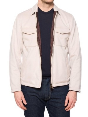 KITON KIRED ''Sele'' Beige-Brown Herringbone Cashmere Reversible Jacket M NEW EU50