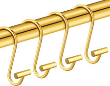 Gold Shower Curtain Hooks Rings, Decorative Shower Curtain Rings for Bathroom Sh