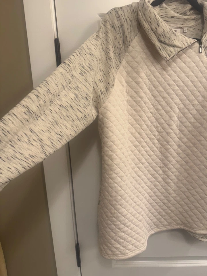 Chico's Sweatshirt with off centered zipper neck Chico's size 2 US 12/14 - Image 3 of 4