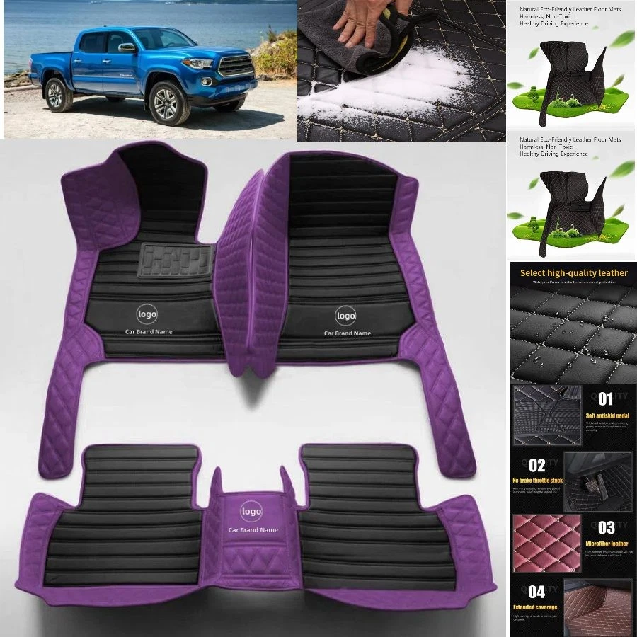 For Toyota Tacoma Car Floor Mats Luxury Waterproof Carpets Liners Interior Auto Foto 3 de 4