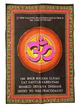 Pink Om Aum Ohm Sequined Wall Hanging Fair Trade 73 x 106 cm