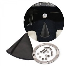 Black Vertical Shifter Or Emergency Brake Boot With Round Polished Trim Ring