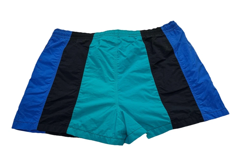 Men’s Large Vintage Trader Bay Swim Trunks Colorblock 90’s Nylon Oversized - Image 2 of 4
