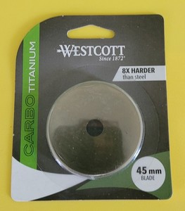 Wescott 45mm Rotary Fabric Cutter Replacement CARBO TITANIUM Blade NEW IN PACK