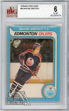 Wayne Gretzky 1979-80 O-Pee-Chee Hockey Rookie Card #18 BVG 6 (178). rookie card picture
