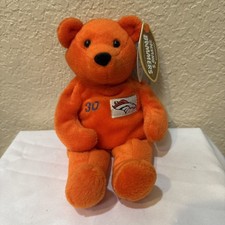 Denver Broncos Terrell Davis 30 NFL Salvinos Beanie Baby Plush Bear Orange