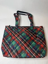 Lug Two Step Tartan Plaid Matte Luxe Tote Purse Bag Insulated NWT