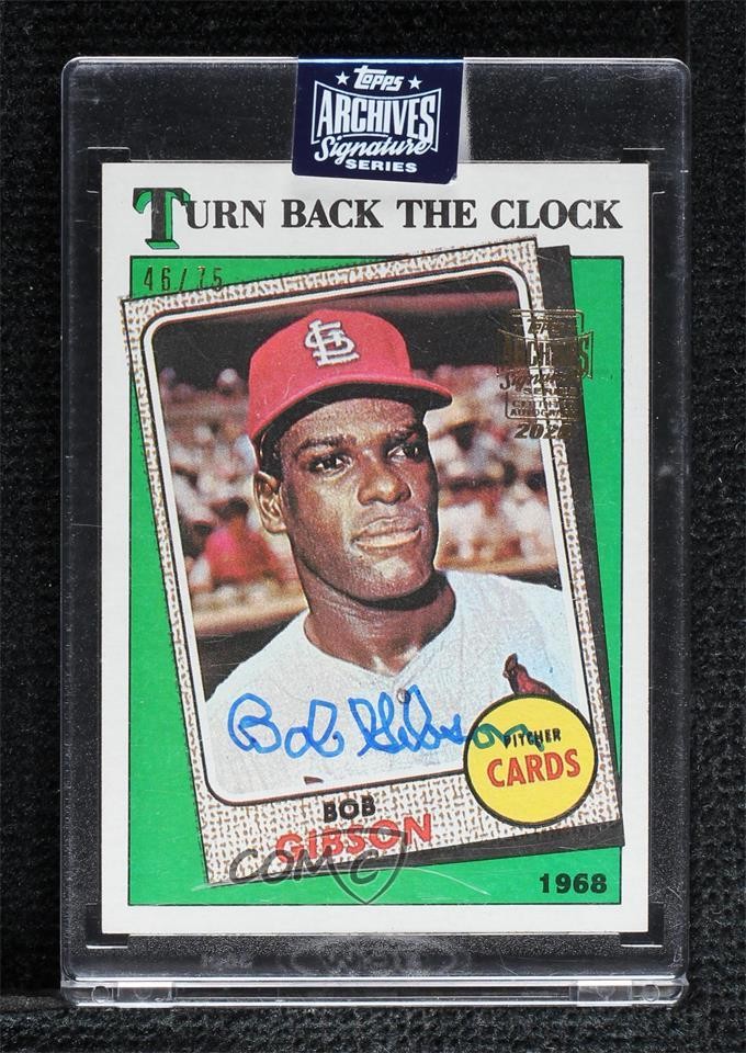 2020 Archives Signature Series Turn Back The Clock 46/75 Bob Gibson Auto HOF 5m1