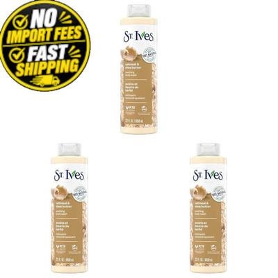 St. Ives Oatmeal & Shea Butter Body Wash | 22 Fl Oz (Pack of 3), No Color