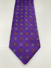 ROBERT TALBOTT Best of Class Men's 100 Hand Sewn Purple Silk Tie- 3-5/8 X 58 in