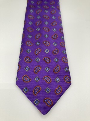 ROBERT TALBOTT Best of Class Men's 100% Hand Sewn Purple Silk Tie- 3-5/8 X 58 in