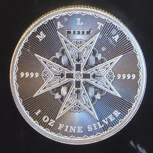 2023 Malta Mint Cross Rare 5 Euro Central Ban Bullion-0.999 Silver 1 Oz Art Coin