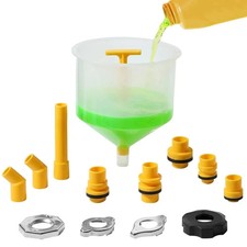 15Pcs Spill Proof Radiator Coolant Filling Funnel Kit Car Fluid Cooling System