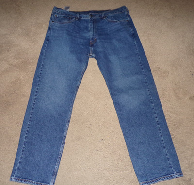 LEVI LEVIS 505 REGULAR FIT STRAIGHT LEG MEN'S MEDIUM WASH JEANS 38 X 30 RED TAB