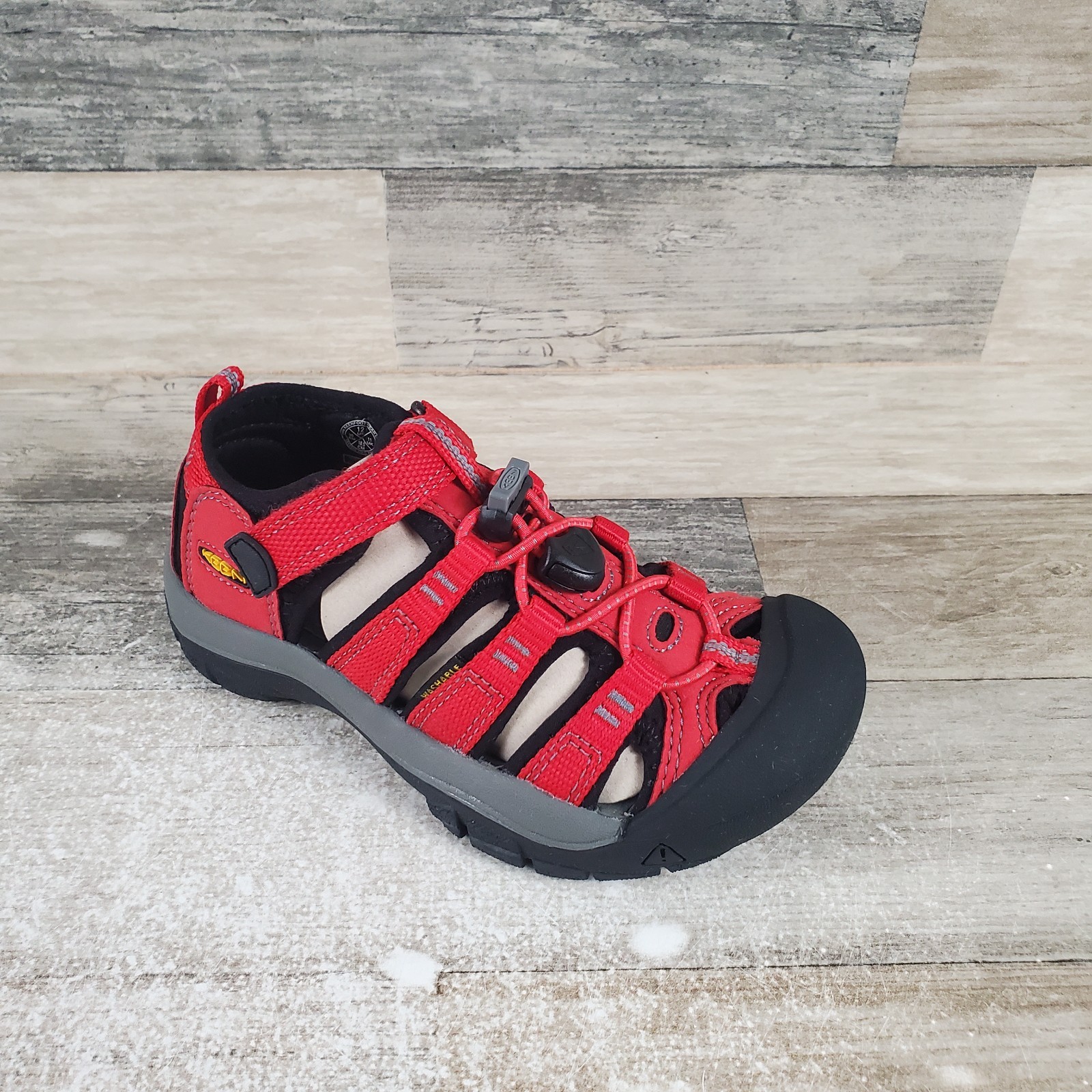 Keen Newport H2 sandalo da trekking per bambini taglia 12 nastro rosso gargoyle punta tonda slingback