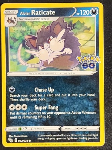 Alolan Raticate Common Pokemon GO 042/078 LP-NM | eBay