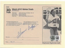 Florence Griffith Joyner Signed 4x6 Cut Program Autographed BAS