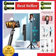 Selfie Stick Tripod with Bluetooth Remote  LED Fill Light for Phone