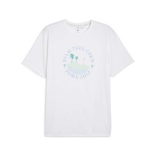 PUMA X Palm Tree Crew Island Crew Neck Short Sleeve T-Shirt Mens White Casual T