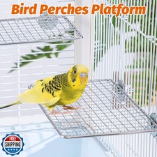 BNOSDM 2 Pack Bird Perch Platform Stainless Steel Birds Perches Parrot Shelf ...