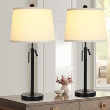 Bedside Table Lamps Set Of 2 Tall Black Table Lamps For Living Room End Table