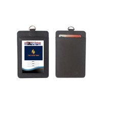 SHOP WAY Card Holder Vertical PU Leather Badge Holder with 1 lanyard