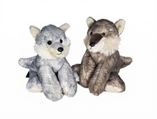 The Petting Zoo Timber Gray Wolf Plush Stuffed Animal Realistic Toy Lot 8" EUC