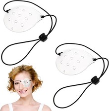 2 Stück Augenklappe Medizinisch für Erwachsene, Transparent Augenklappe