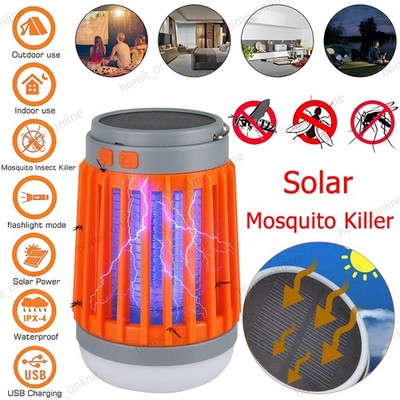 Solar USB Mosquito Killer Light Electronic Fly Bug Insect Zapper Trap Pest Lamp