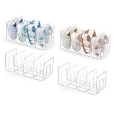 Acrylic Kids Shoe Rack for Closet Organizers and Storage, Small 4 Pack Clear