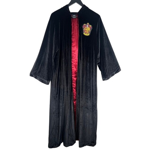 Harry Potter Gryffindor Samt Kapuzen Robe OS Prestige schwarz Satin gefüttert Kostüm - Bild 1 von 8