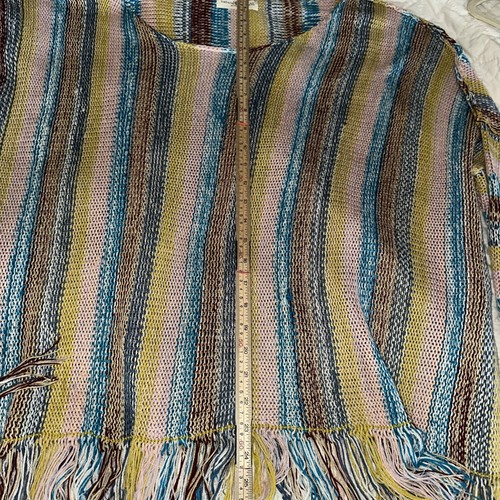 Natural Life Boho Sweater Lg-XL Santa Fe Striped Oversized Beachy Fringe - Bild 4 von 5