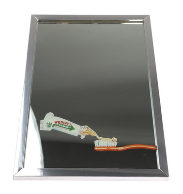 Wrigley´s Spearmint Kaugummi Werbe Reklame Spiegel 32x22cm Display Alu 60er 70er