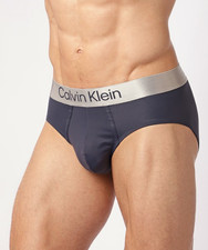 Calvin Klein Mens Brushed Microfiber Stretch Hip Brief in Navy Sz Medium