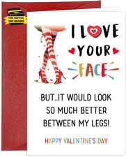 Funny Valentines Day Card for Him Boyfriend Valentines Day Naughty Cards for Hus