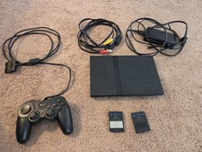 Sony PlayStation 2 Slim Black Console W/ Gamestop Brand Controller Tested Works