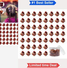 Mini Hair Claw Clips 50 Pack Brown Plastic Strong Grip Bangs Clamp for Women