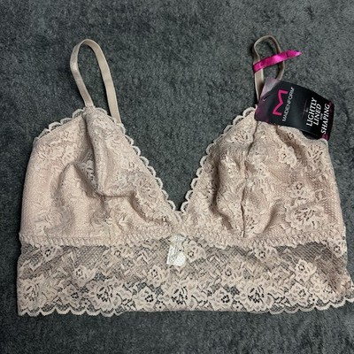 Maidenform Sz Large Lightly Lined Lace Bra Bralette DM1127 Cafe Au Lait NWT Cami