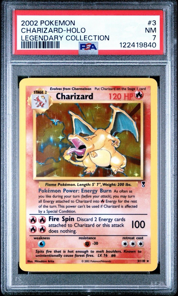 Pokmon TCG 2002 Legendary Collection Charizard 3/110 Holo PSA 7