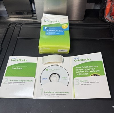 Intuit QuickBooks Pro 2014 Windows PC CD Full Retail Box Manuals License Key