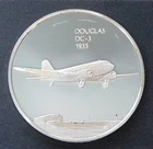 1935 DOUGLAS DC3 STERLING SILVER MEDAL - 37.96 GRAMS STERLING