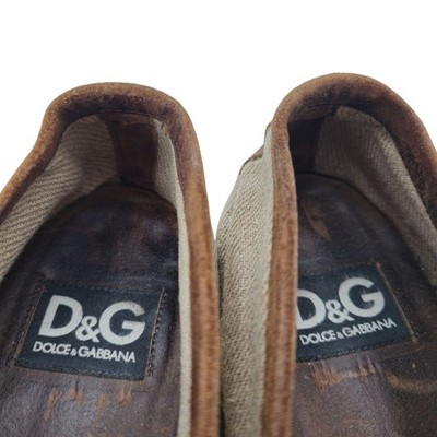 Dolce & Gabbana Italy Beige Brown Canvas Suede Dress Shoes  display picture 1