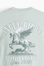 H&M Shirt Mens Medium Green Angel Ridge Motorsport Pegasus Graphic Tee Loose Fit