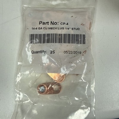 (25) New McMaster-Carr 14-4 CU Mechanical Lug Set Screw Copper CP-4