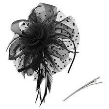 Fascinators for Women Tea Party Hat Kentucky Derby Hats Flower One Size Black