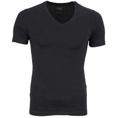 Olymp Body Fit Level Five 5 Basic T-Shirt Shirt kurzarm schwarz V-Ausschnitt 080