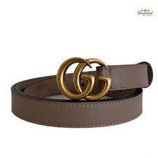 Authentic Gucci Porcelain Rose Calfskin Leather Double G Buckle Belt 85/34